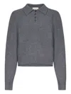 Loulou De Saison Homere Lds Polo-neck Ribbed Sweater In Gray