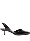 Loulou De Saison Hyde Eel-effect Slingback Pumps In Black