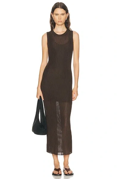 Loulou De Saison Icaria Loose Fit Semi Transparent Sleeveless Midi Dress In Multi