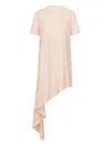 Loulou De Saison Igari Asymmetric Pleated T-shirt Dress In Pink