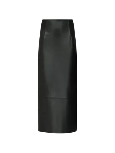 Loulou De Saison Inga Leather Maxi Skirt In Black