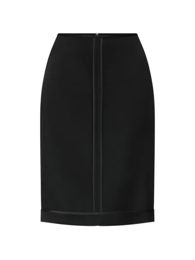 Loulou De Saison Inside-out Satin-trimmed Midi Skirt In Black