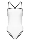 Loulou De Saison Itak Square-neck Criss-cross Swimsuit In White