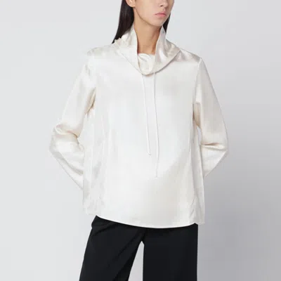 Loulou De Saison Ivory Cyna Silk Blouse In White