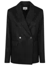 Loulou De Saison Horn Double-breasted Peak-lapel Blazer In Animal Print