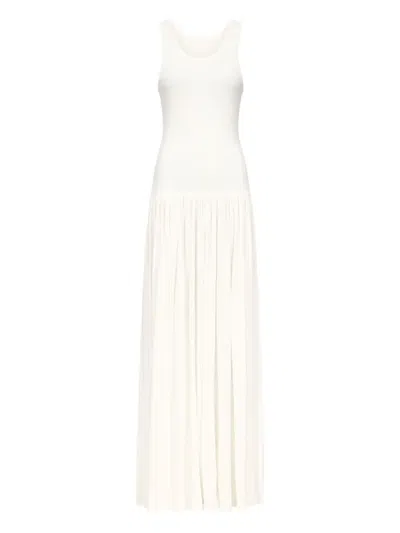 Loulou De Saison Jada Gathered-skirt Maxi Dress In White