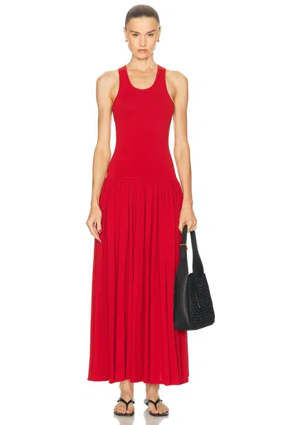 Loulou De Saison Jada Long Knit Dress In Red