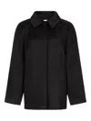 Loulou De Saison Jakob Concealed-button Placket Coat In Black