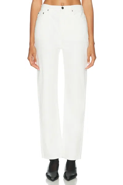 Loulou De Saison Jude Organic Mid-rise Straight-leg Jeans In White