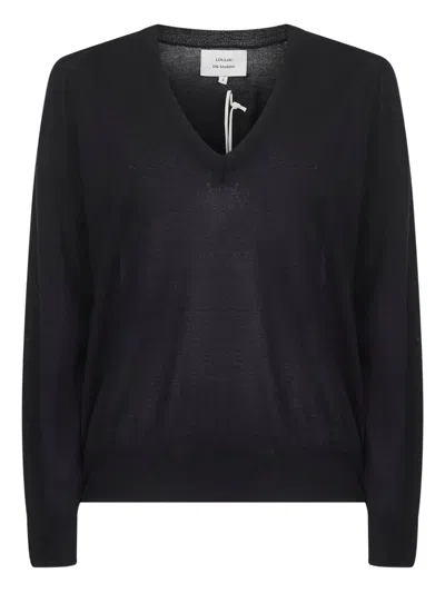 Loulou De Saison Julio V-neck Cashmere Sweater In Black