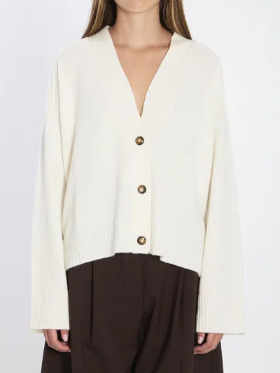Loulou De Saison Kaia Cashmere Cardigan In White