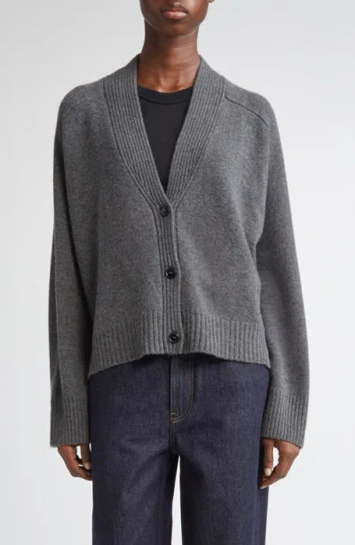 Loulou De Saison Kaia Cashmere V-neck Cardigan In Gray