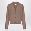 Loulou De Saison Kaia Lds Anthracite Grey Cashmere Cardigan In Brown