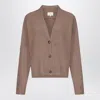 Loulou De Saison Kaia Lds Anthracite Grey Cashmere Cardigan In Brown