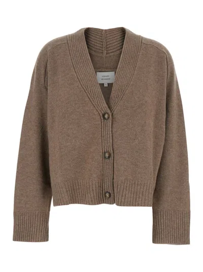 Loulou De Saison Button-front Ribbed Cardigan In Brown