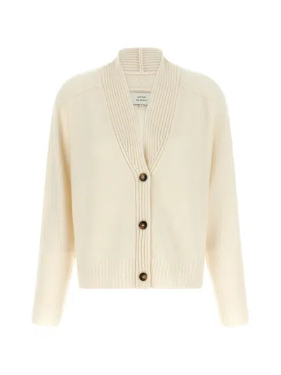 Loulou De Saison Kaia V-neck Cashmere Cardigan In Neutral