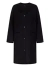 Loulou De Saison Kerry Collarless Coat In Black