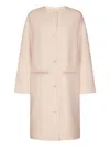Loulou De Saison Kerry Collarless Coat In Neutral