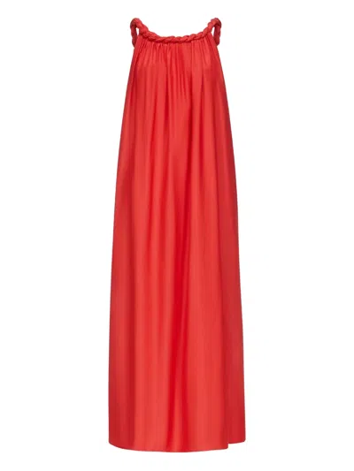 Loulou De Saison Kika Twisted-neck Maxi Dress In Red