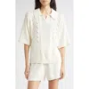 Loulou De Saison Shell Cotton Polo Sweater In White
