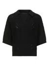 Loulou De Saison Kina Knitted Top In Black