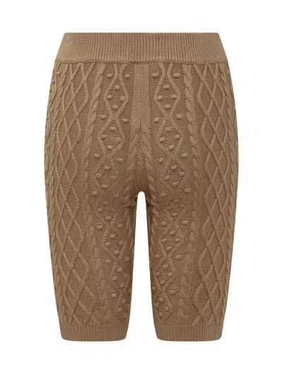 Loulou De Saison Knee-length Luxurious Silk Blend Shorts In Beige