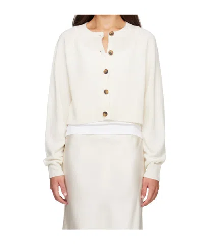 Loulou De Saison Edie Bubble-stitch Cardigan In White