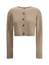 Loulou De Saison Cashmere Crop Cardigan In Brown