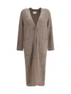 Loulou De Saison Smet Knit Wool-blend Maxi Cardigan In Brown