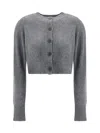 Loulou De Saison Zephir Lds Cropped Cardigan In Gray