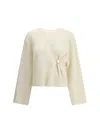 Loulou De Saison Draped Sweater In White