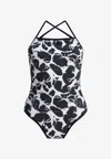 Loulou De Saison Korkem One-piece Printed Swimsuit In Gray