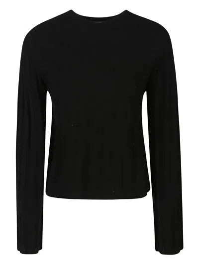 Loulou De Saison Koro Ribbed Bell-sleeve Sweater In Black