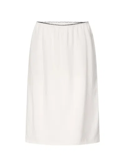 Loulou De Saison Kruise Elasticated-waist Straight Midi Skirt In White