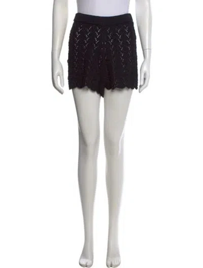 Pre-owned Loulou De Saison Lace Pattern Mini Shorts In Black