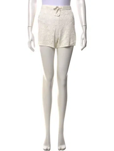Pre-owned Loulou De Saison Lace Pattern Mini Shorts W/ Tags In White