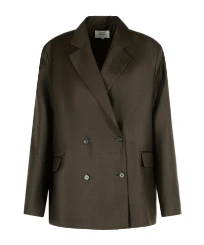 Loulou De Saison Lapel Long-sleeved Suit Jacket In Brown