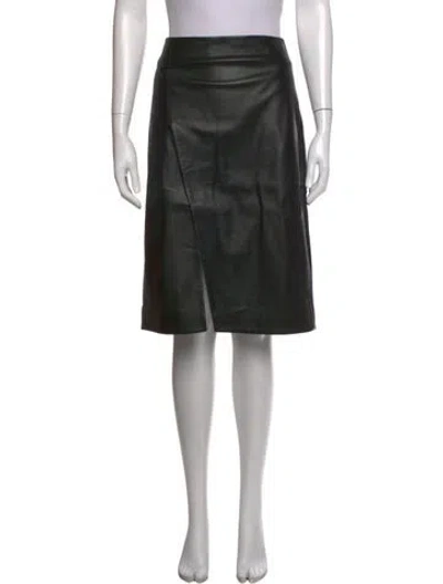 Pre-owned Loulou De Saison Leather Midi Length Skirt In Black