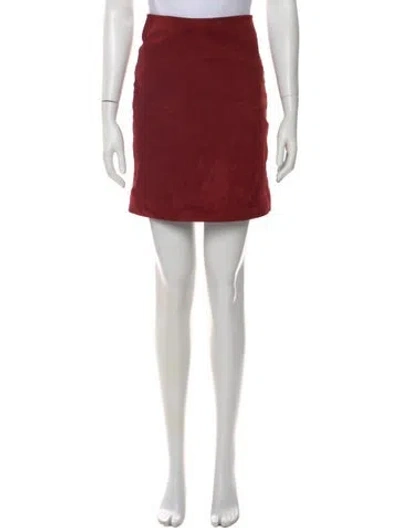 Pre-owned Loulou De Saison Leather Mini Skirt In Red
