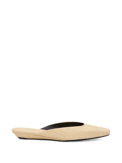 Loulou De Saison Leather Mules In Neutral