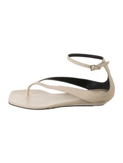 Pre-owned Loulou De Saison Leather Sandals In Neutrals