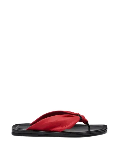 Loulou De Saison Leather Sandals In Red