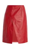 Loulou De Saison Ekare Leather Skirt In Red