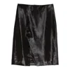 Loulou De Saison Brown Myra Skirt In Pony-effect Leather In Black