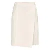 Loulou De Saison Gora Ostrich-effect Wrap Midi Skirt In Neutral