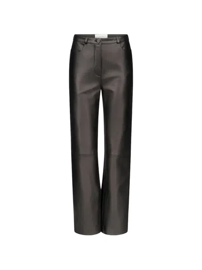 Loulou De Saison Leather Trousers In Blue