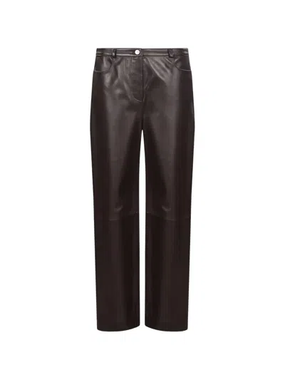 Loulou De Saison Leather Trousers In Brown