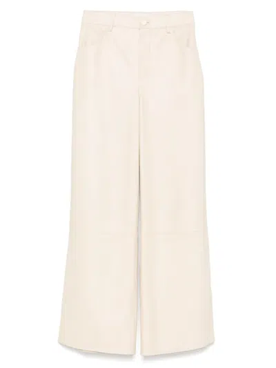 Loulou De Saison Leather Trousers In Neutrals