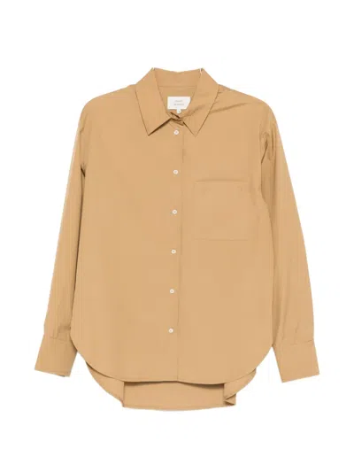 Loulou De Saison Lee Cotton Poplin Shirt Woman Dune In Brown