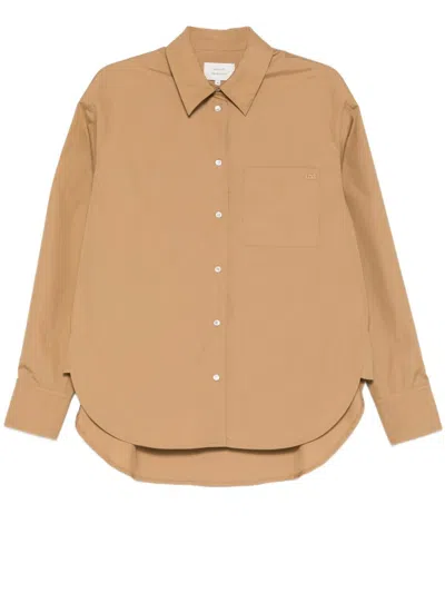 Loulou De Saison Lee Cotton Poplin Shirt Woman Dune In Brown